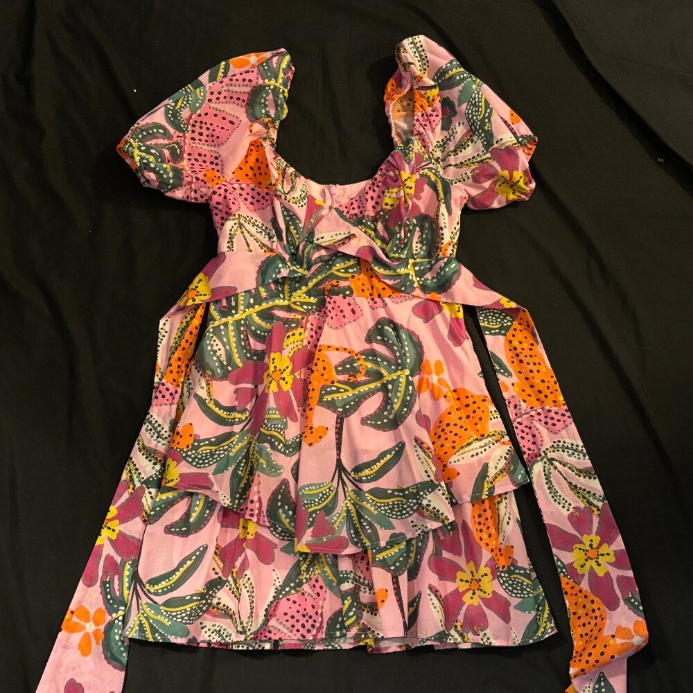 Crystal Sky Floral Mini Dress (size M)